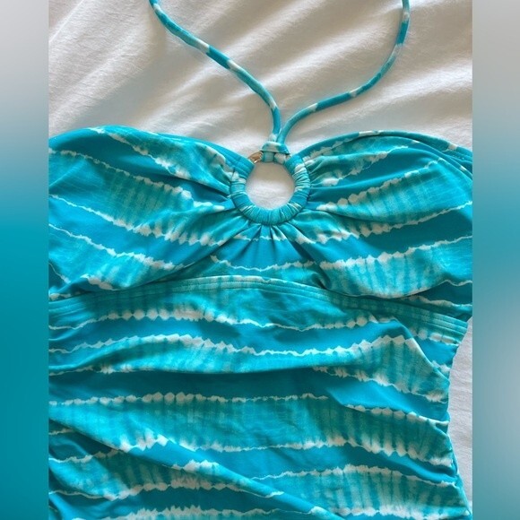 Michael Kors Blue Tie Dye One-Piece Swimsuit - Size Women's 8 - Picture 2 of 4